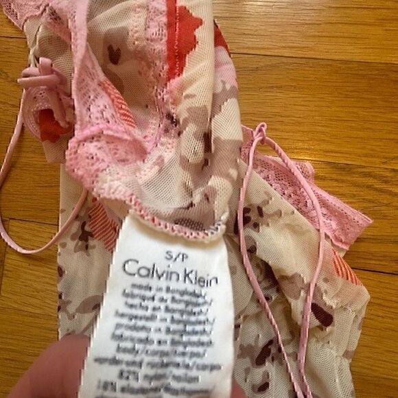 Calvin Klein sheer floral babydoll chemise lingerie size S/P - Picture 4 of 5